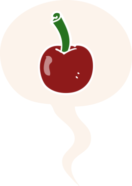 bir insan tarafından çizilmiş eski usul konuşma baloncuklu kiraz.