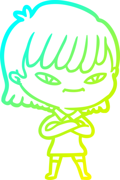 Bir insan tarafından çizilmiş bir karikatür kadın çizimi.