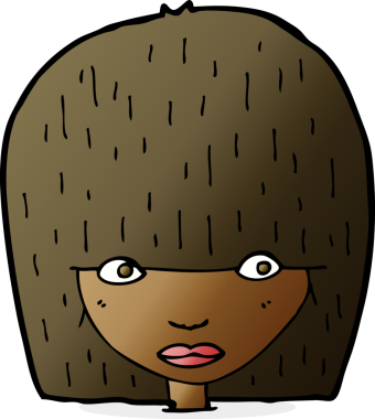 Bir insan tarafından çizilmiş, dik dik bakan bir kadın.