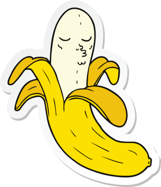 Bir insan tarafından çizilmiş en kaliteli organik muz çıkartması.