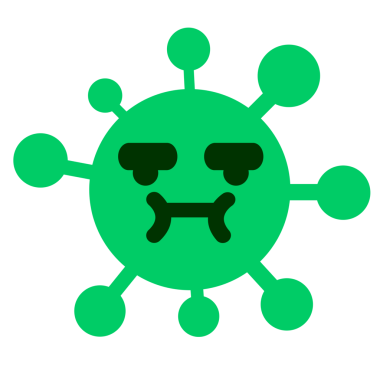 Bir insan tarafından çizilmiş rahatsız bir virüs.