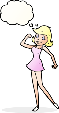 Bir insan tarafından çizilen düşünce baloncuğuyla...