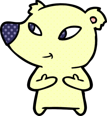 Bir insan tarafından çizilmiş sevimli çizgi film ayısı.