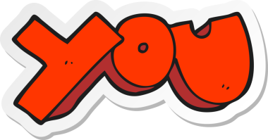 Bir insan tarafından çizilmiş bir çizgi film çıkartması.