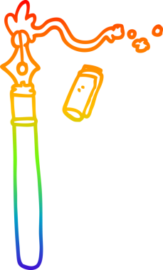 gökkuşağı gradyan çizgi çizimi bir insan tarafından çizilmiş bir dolmakalem