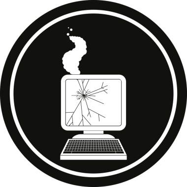 Bir insan tarafından çizilmiş kırık bilgisayar grafiksel sembolü