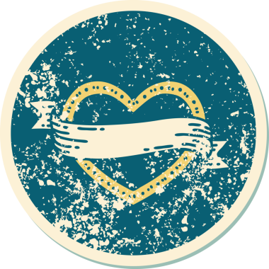 Bir insan tarafından çizilmiş kalp ve bayrağın sembolik depresif dövme şekli