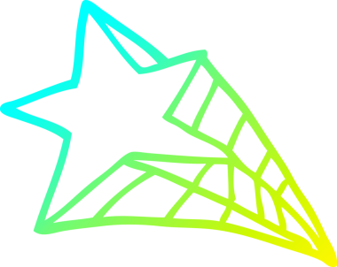 Bir insan tarafından çizilmiş bir çizgi film yıldızının soğuk gradyan çizimi.