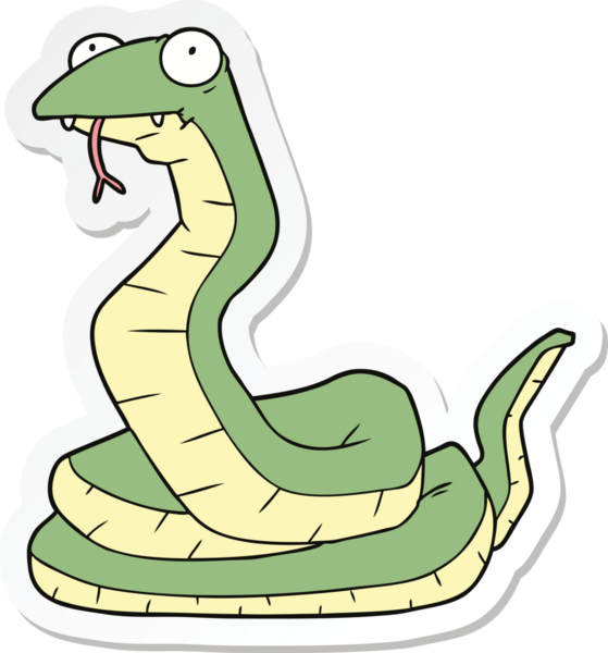 Bir insan tarafından çizilmiş çizgi film yılanının çıkartması.