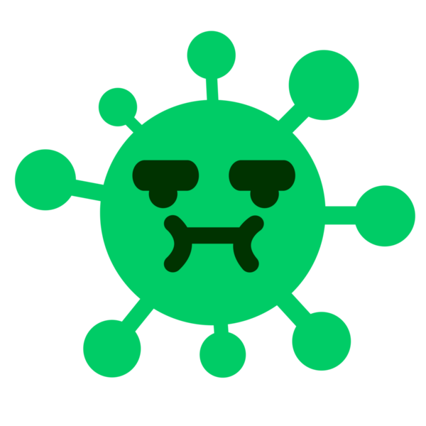 Bir insan tarafından çizilmiş rahatsız bir virüs.