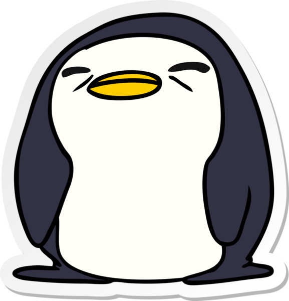 Bir insan tarafından çizilmiş sevimli bir penguen resmi.