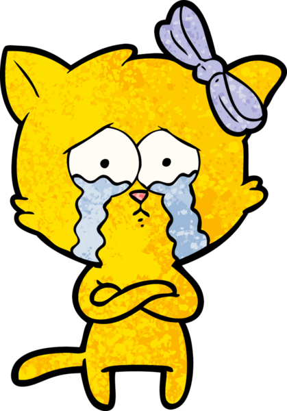 Bir insan tarafından çizilmiş çizgi film kedisi.