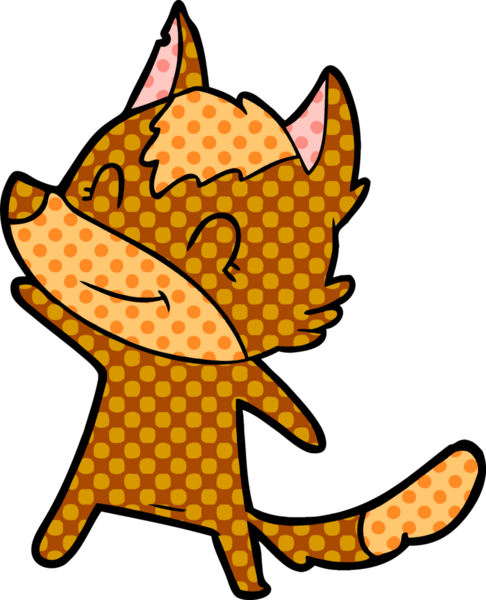 Bir insan tarafından çizilmiş tilki çizgi film karakteri