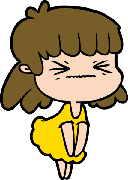 Bir insan tarafından çizilmiş kızgın bir kız.