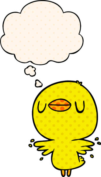 Çizgi roman tarzında bir insan tarafından çizilmiş düşünce balonuyla kanat çırpan karikatür pilici.