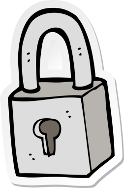 Bir insan tarafından çizilmiş asma kilit etiketi.