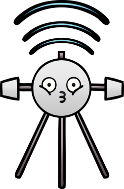 Bir insan tarafından çizilmiş bir uydunun eğimli gölgeli karikatürü