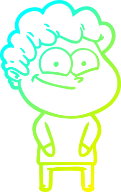 Bir insan tarafından çizilmiş mutlu bir adamın soğuk çizgi çizimi.