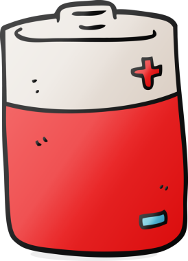 Bir insan tarafından çizilmiş karikatür bataryası.