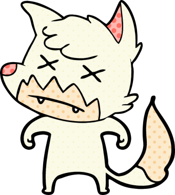 Bir insan tarafından çizilmiş ölü tilki çizgi filmi