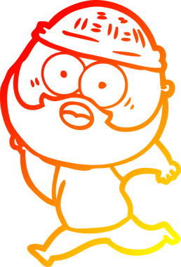 Bir insan tarafından çizilmiş sakallı bir adamın sıcak çizgi çizimi.