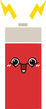 Bir insan tarafından çizilmiş düz renk retro pili.