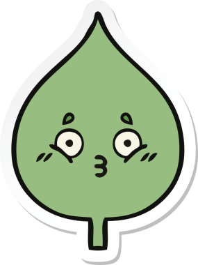 Bir insan tarafından çizilmiş sevimli bir çizgi film yaprağının çıkartması.