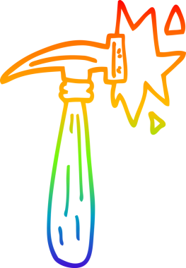 gökkuşağı gradyan çizimi bir insan tarafından çizilen çekiç darbesi