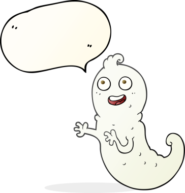 Bir insan tarafından çizilmiş serbest konuşma balonu çizgi film hayaleti.