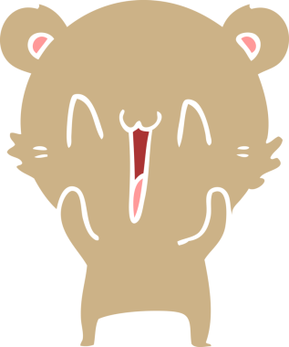 Mutlu ayı düz renkli çizgi film bir insan tarafından çizildi.