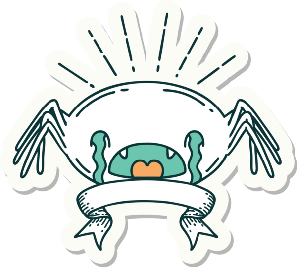 Bir insan tarafından çizilmiş dövme stili ağlayan örümcek çıkartması.