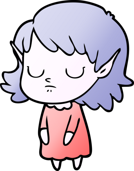 Bir insan tarafından çizilmiş bir elf kızı.