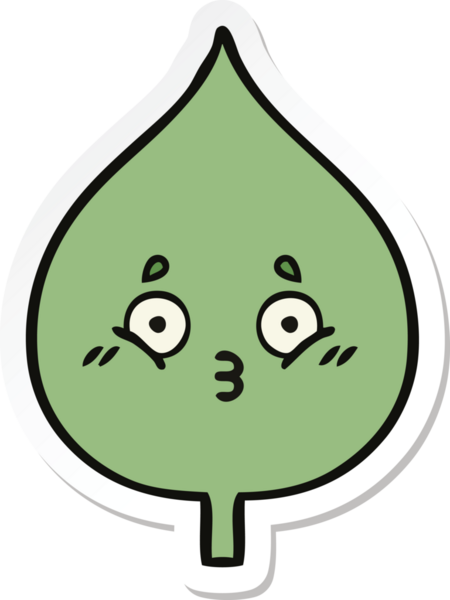 Bir insan tarafından çizilmiş sevimli bir çizgi film yaprağının çıkartması.