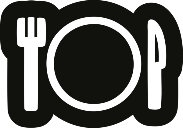 Bıçak çatalı ve tabak simgesi bir insan tarafından çizilmiş.