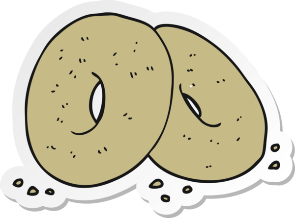 Bir insan tarafından çizilmiş çizgi film simit etiketi.