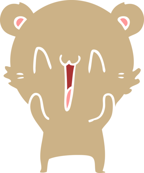 Mutlu ayı düz renkli çizgi film bir insan tarafından çizildi.