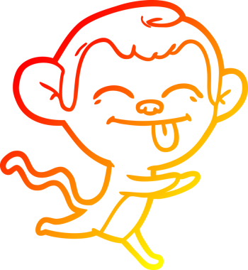 Bir insan tarafından çizilmiş komik bir çizgi maymunun çizimi.