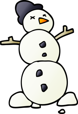 Bir insan tarafından çizilmiş geleneksel kardan adam çizimi.