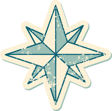 Bir insan tarafından çizilmiş bir yıldızın sembolik dövmeli görüntüsü