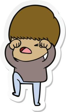 Bir insan tarafından çizilmiş bir karikatür çıkartması.