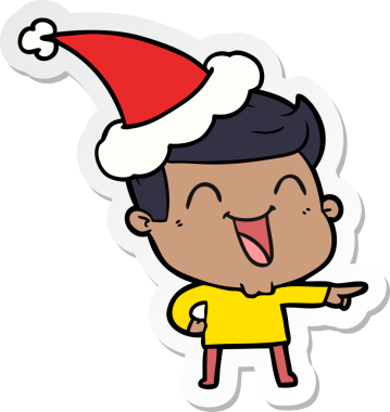 Bir insanın çizdiği Noel Baba şapkasıyla gülen bir adamın el yazısı.