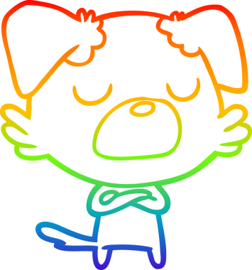 gökkuşağı gradyan çizimi bir insan tarafından çizilmiş bir çizgi köpek