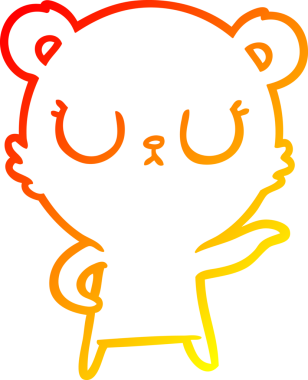 Bir insan tarafından çizilmiş barışçıl bir ayının sıcak çizgi çizgisi.