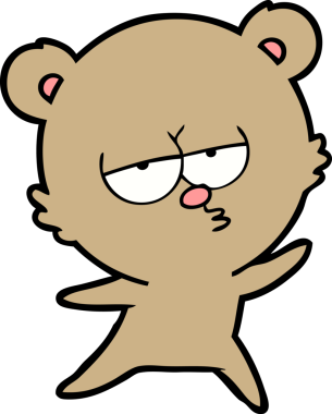 Bir insan tarafından çizilmiş sıkılmış ayı çizgi filmi