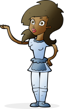 Bir insan tarafından çizilmiş güzel bir garson kız.