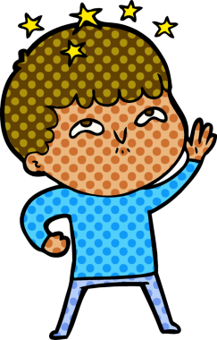 çizgi film bir insan tarafından çizilmiş hayret verici çocuk.