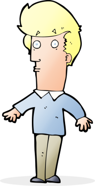 Çizgi film bir insan tarafından çizilmiş ürkmüş bir adam