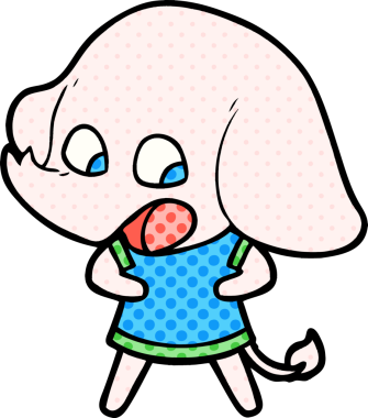 Bir insan tarafından çizilmiş şirin bir fil.