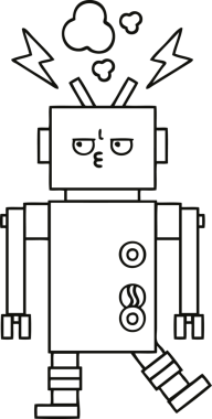 Bir insan tarafından çizilmiş robot çizimi