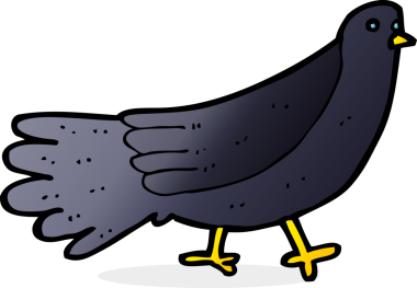 Bir insan tarafından çizilmiş çizgi film kuşu.